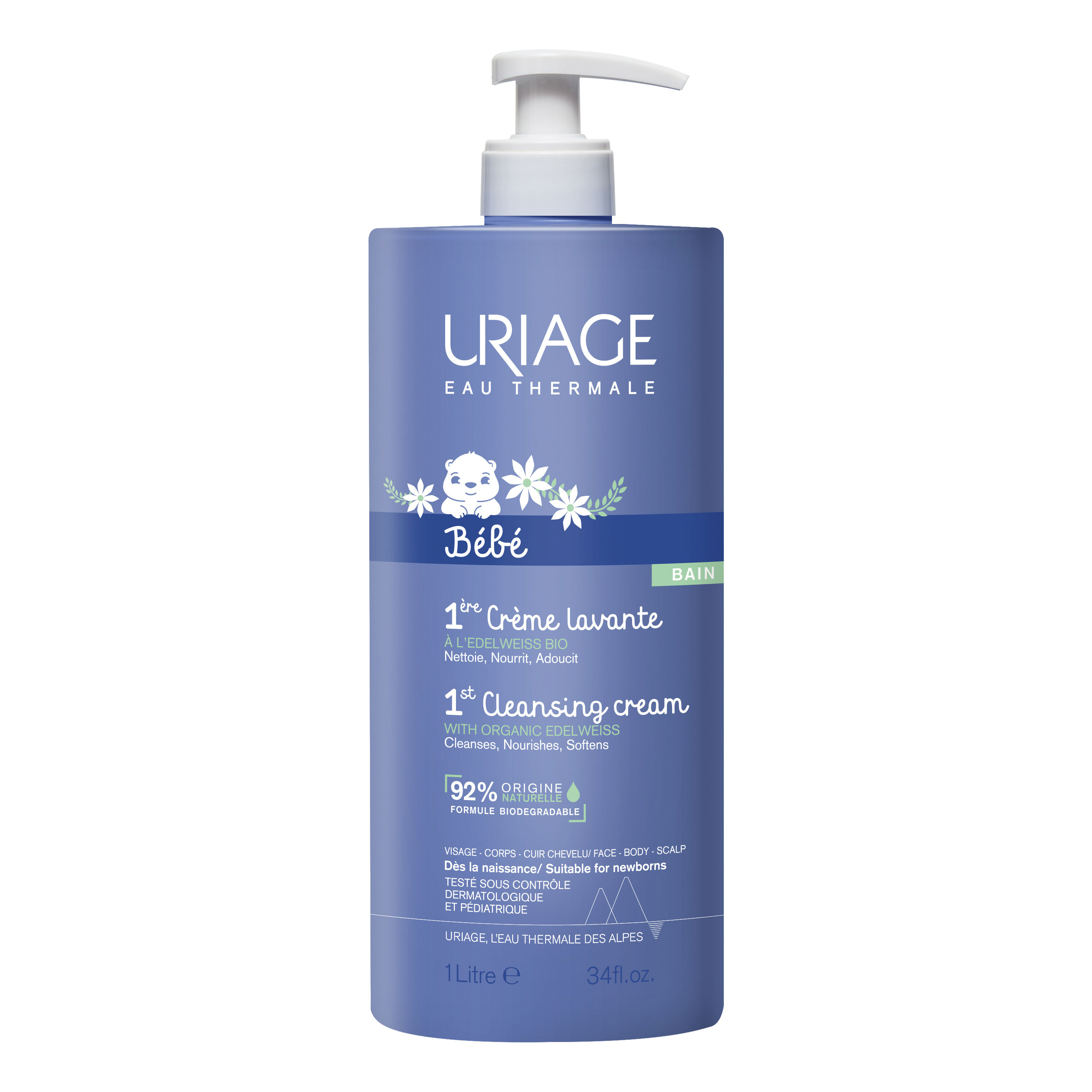 Uriage Bébé Crema Lavante Detergente Senza Sapone 1 L