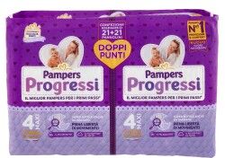 Pampers Progressi - 42 Pannolini Pacco doppio Misura 4 Maxi 7-18 Kg