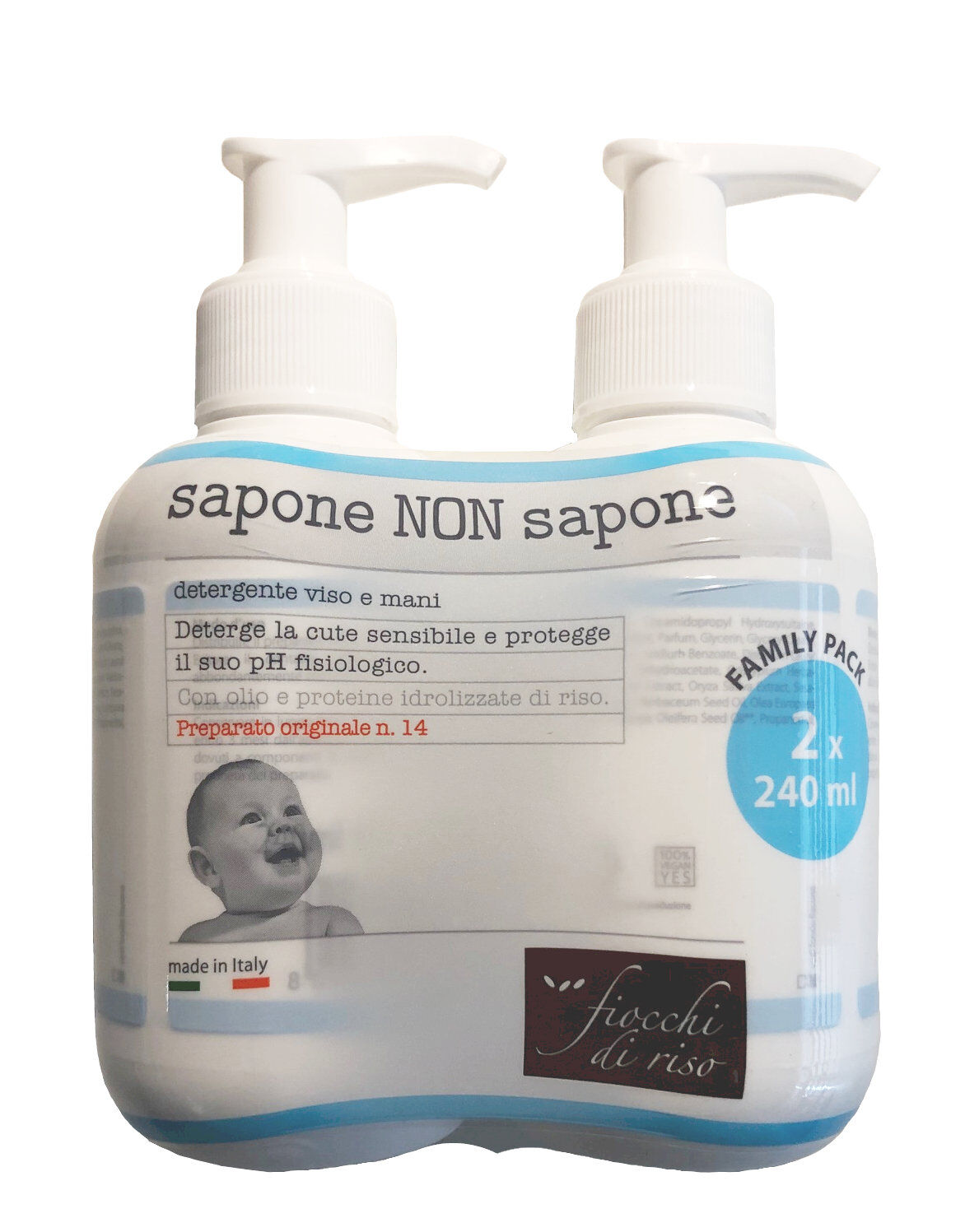 FIOCCHI DI RISO Bipack Sapone Non Sapone 2 Flaconi Da 240ml