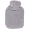 Mokernali Warmwaterzak Met Zachte Pluche Hoes, Duurzame PVC-warmwaterzak 1L Handwarmwaterzak Met Grote Capaciteit Lekvrije Warmwaterzak Voor Handen Buik(Grijs)