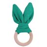Hztyyier Houten bijtring voor baby's Natuurlijk hout Bunny Ear Bijtring Speelgoed voor peuters Peuters Peuters (groen)