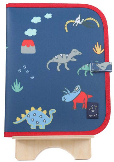 Jaq Jaq Bird tekenboekje dino's 20 x 40,6 cm blauw 5 delig - Zwart,Donkerblauw