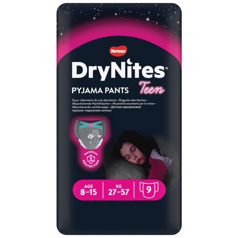 DryNites Girl Pyjama Pants 8-15 Years 9 stk Nattundertøy