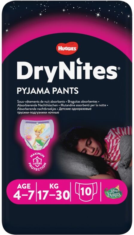 DryNites Girl Pyjama Pants 4-7 Years 10 stk Nattundertøy