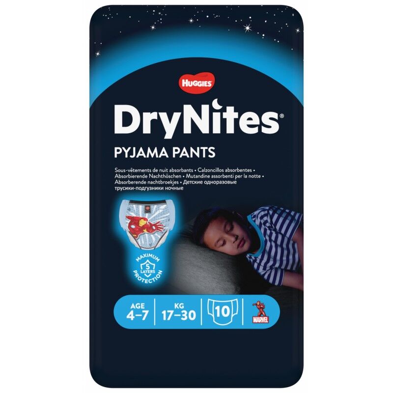 DryNites Boy Pyjama Pants 4-7 år 10 stk Nattundertøy