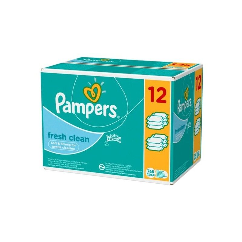Pampers Fresh Baby Wipes Mega Pack 12 x 52 stk Våtservietter