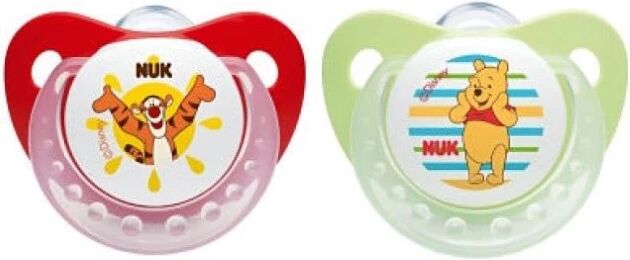 NUK Trendline Winnie the Pooh Chupeta Silicone 0-6m 2unidades, Cor C