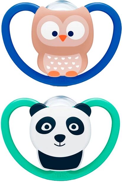 NUK Space Chupeta Silicone Panda 6-18m 2unidades