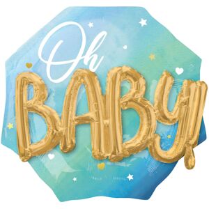 AMSCAN Oh Baby 3D Folieballong Ljusblå