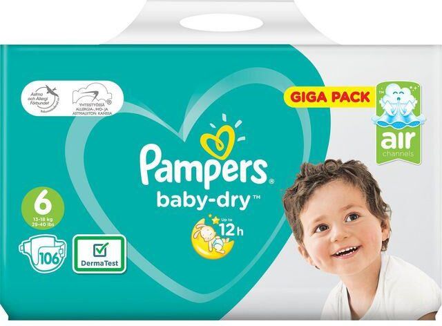 Blöja PAMPERS S6 13-18kg 106/FP