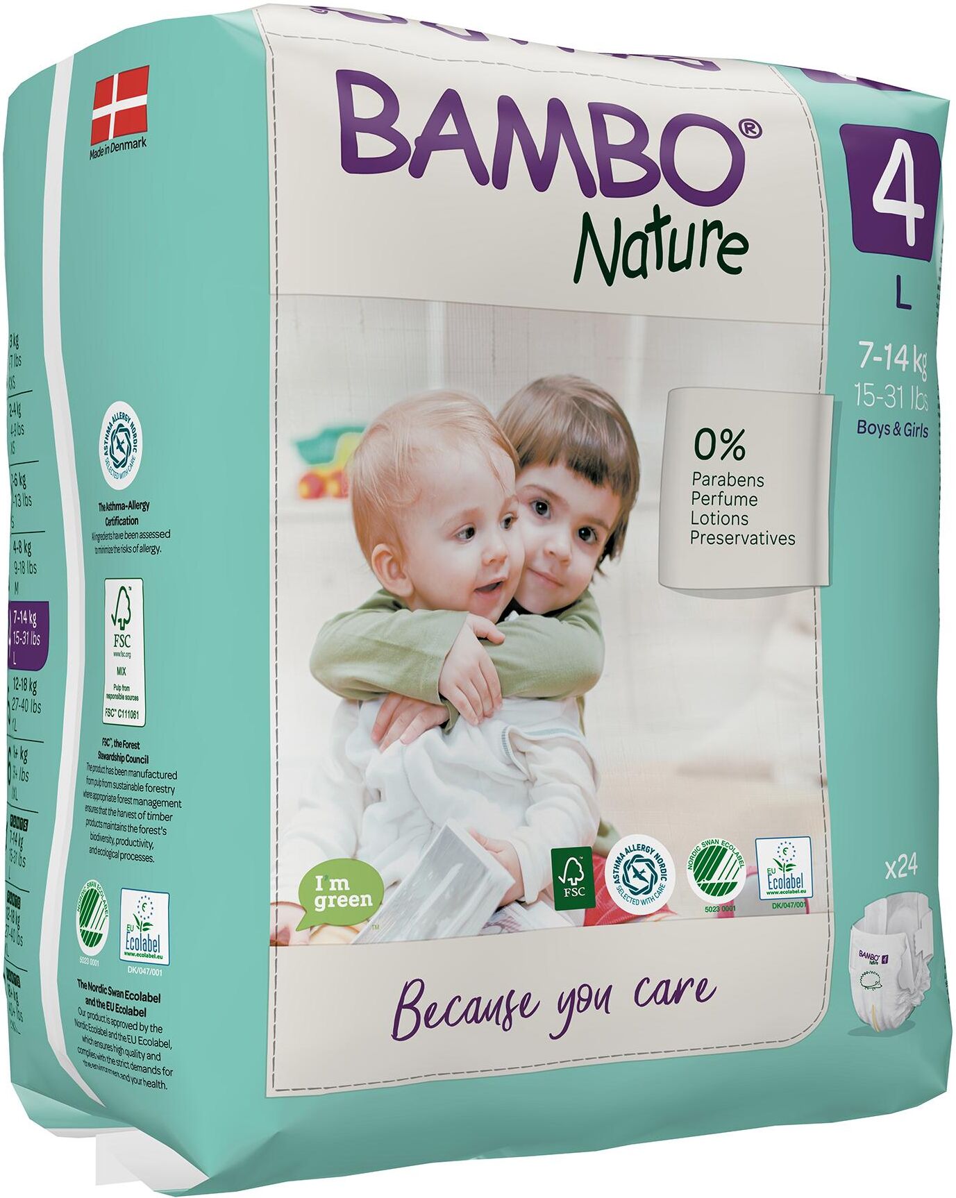 Blöja BAMBO Nature S4 7-14kg 24/FP