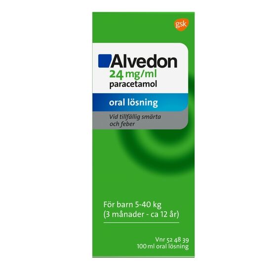 Alvedon, oral lösning 24 mg/ml 100 ml