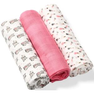 BabyOno Take Care Natural Diapers cloth nappies 70 x 70 cm Pink 3 pc