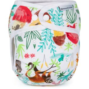 Bamboolik Night Fitted Diaper with Absorbing Insert washable nappy pants with insert with press studs Safari