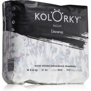 Kolorky Night Unicorn disposable organic nappies for complete night protection size M 5-8 Kg 21 pc