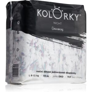 Kolorky Night Unicorn disposable organic nappies for complete night protection size L 8-13 Kg 19 pc