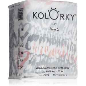 Kolorky Day Hearts disposable organic nappies size XL 12-16 Kg 17 pc