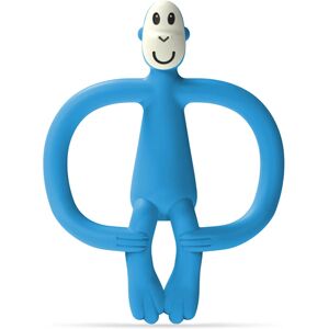 Matchstick Monkey Monkey Teether chew toy with 2-in-1 brush Blue 1 pc