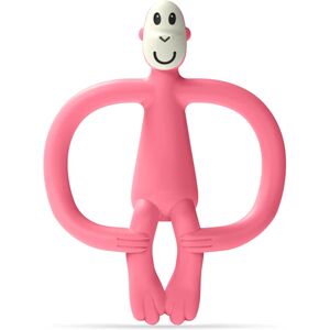 Matchstick Monkey Monkey Teether chew toy with 2-in-1 brush Pink 1 pc