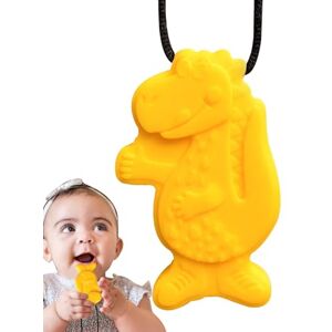 Generic Sensory Chewable Neck Silicone Chewable Teething Neck, Sensory Chew Necklace for Teenagers, Dinosaur Sensory Chew Toys for Autsm, Dinosaur Necklace Fidget Toy Chewable Teether, Biting