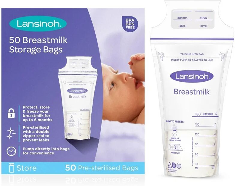 Lansinoh Breastfeeding Breastmilk Storage Bags pouch for breast milk storage 50 pc