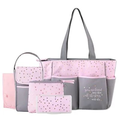 Baby Essentials 5-in-1 Diaper Tote, Pink