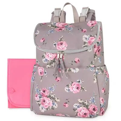 Baby Essentials Multi-Function Floral Diaper Backpack and Travel Nappy Baby Bag with Changing Pad and Stroller Straps, Clrs