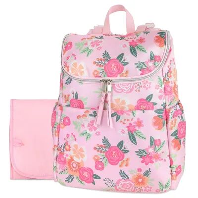 Baby Essentials Floral Backpack Diaper Bag, Pink