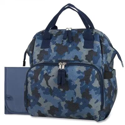 Baby Essentials Camouflaged Frame Diaper Backpack, Blue
