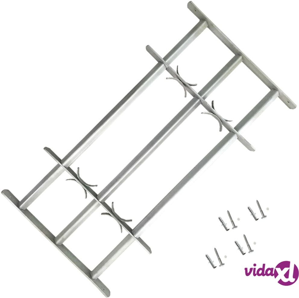 vidaXL Adjustable Security Grille for Windows with 3 Crossbars 500-650mm