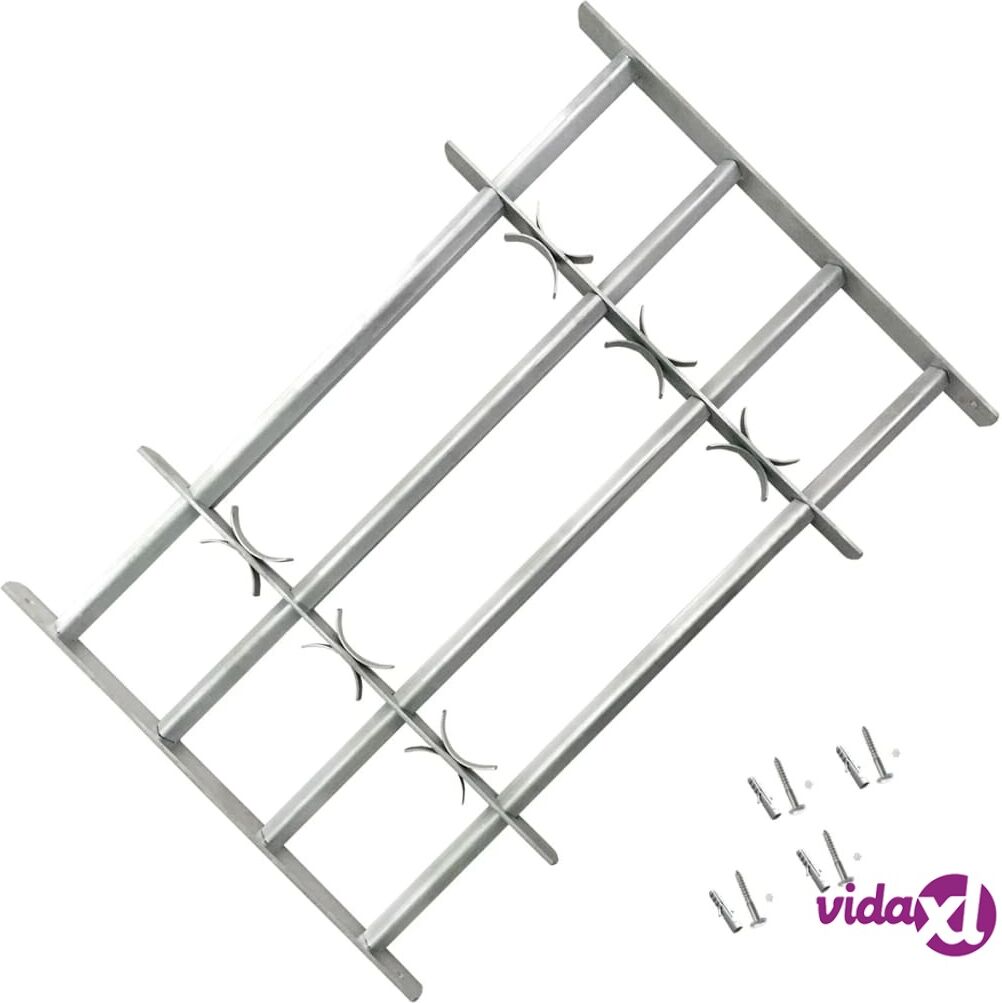 vidaXL Adjustable Security Grille for Windows with 4 Crossbars 500-650mm