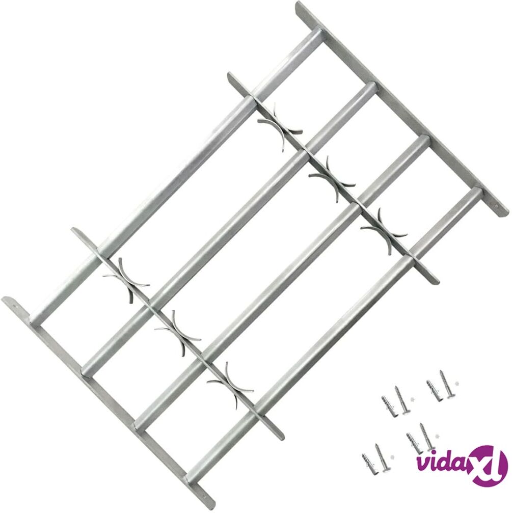 vidaXL Adjustable Security Grille for Windows with 4 Crossbars 700-1050mm