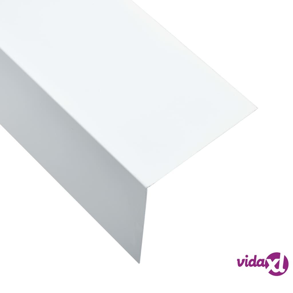 vidaXL L-shape 90° Angle Sheets 5 pcs Aluminium White 170cm 100x100 mm