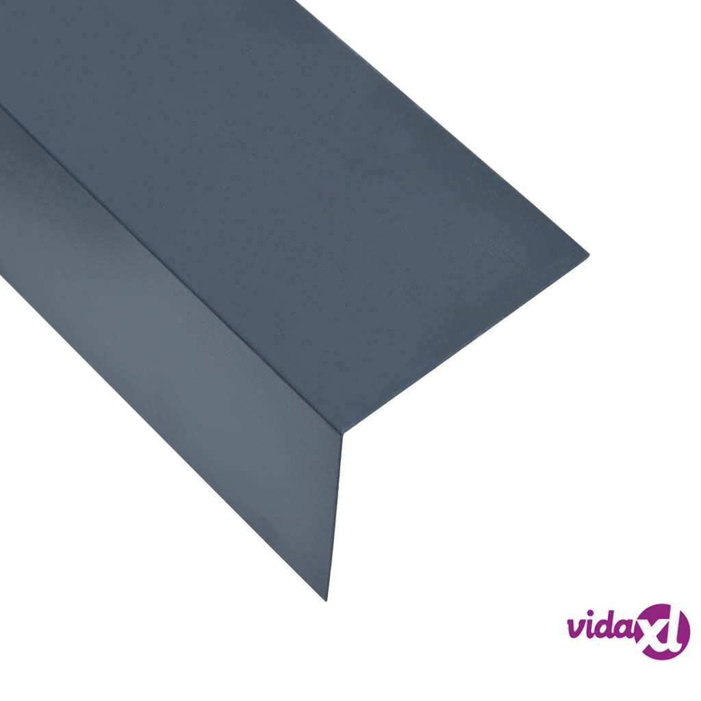 vidaXL L-shape 90° Angle Sheets 5 pcs Aluminium Anthracite 170cm 100x100 mm