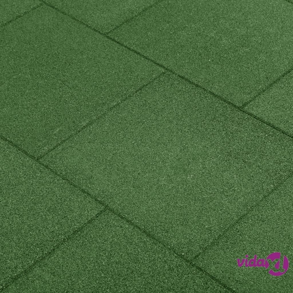 vidaXL Fall Protection Tiles 6 pcs Rubber 50x50x3 cm Green