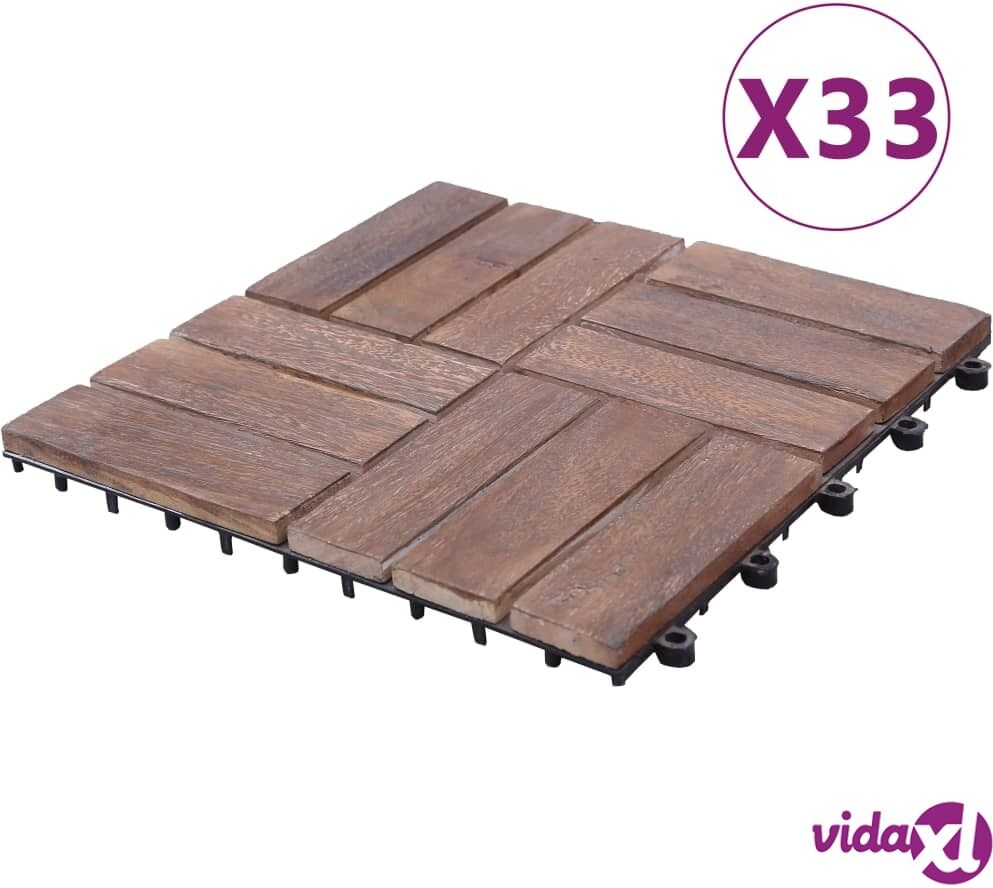 vidaXL Decking Tiles 33 pcs 30x30 cm Solid Reclaimed Wood