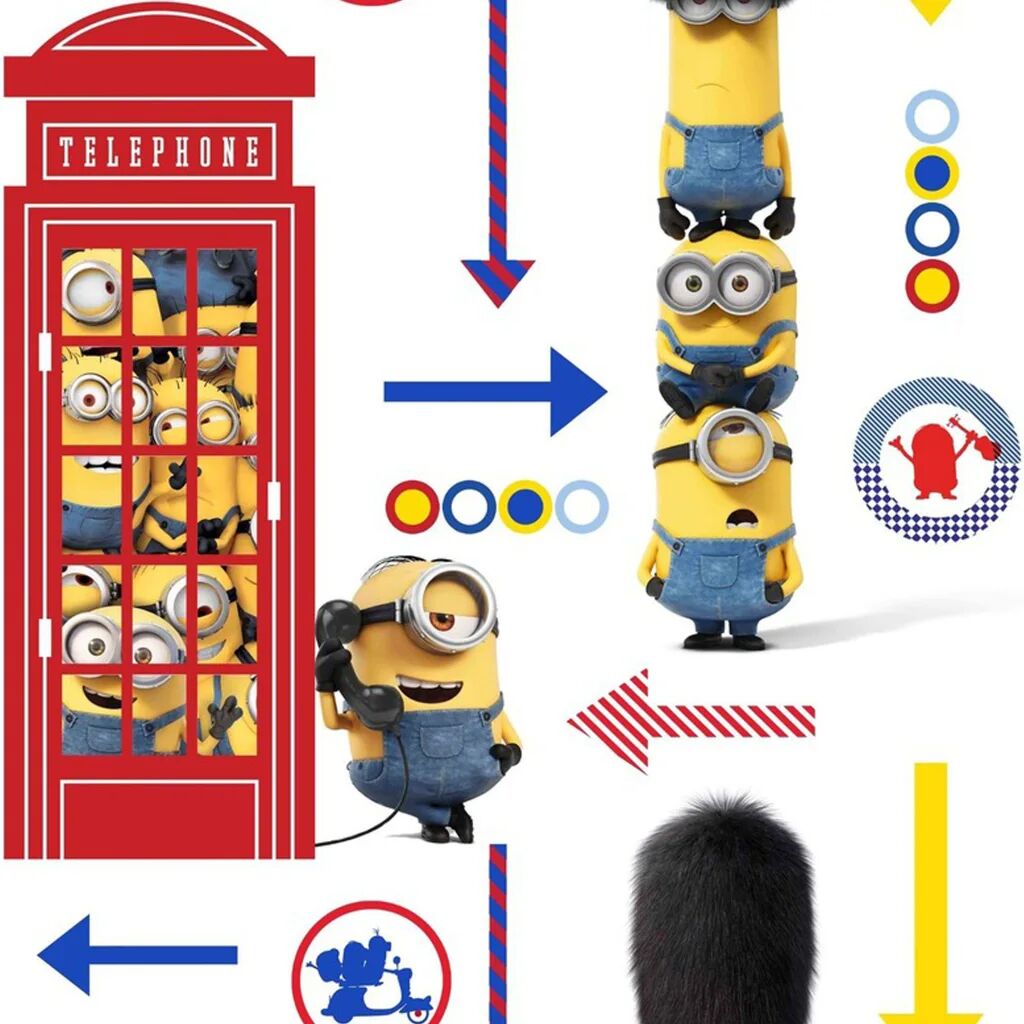 Kids at Home Papier peint Minions Hello Blanc