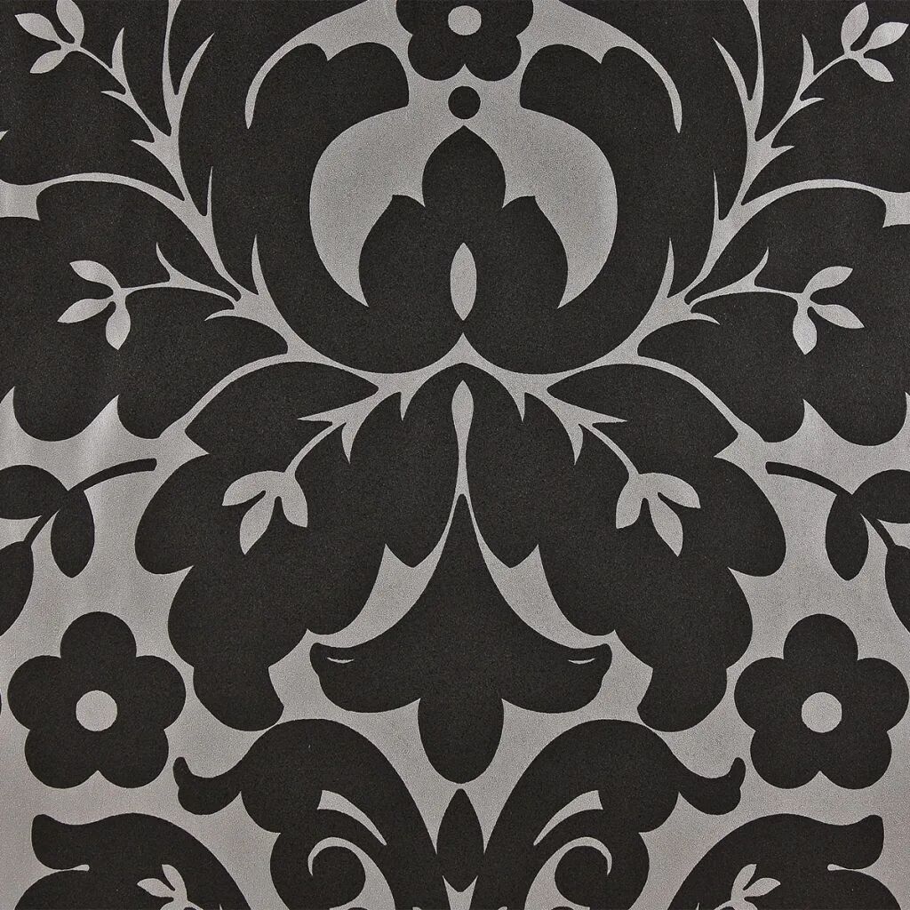 DUTCH WALLCOVERINGS Papier peint Médaillon Noir et Argenté 6811-7