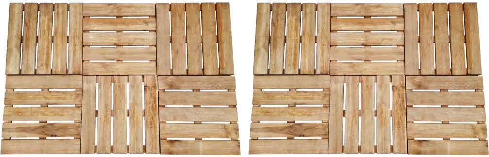 vidaXL Dalles de terrasse 12 pcs 50x50 cm Bois Marron