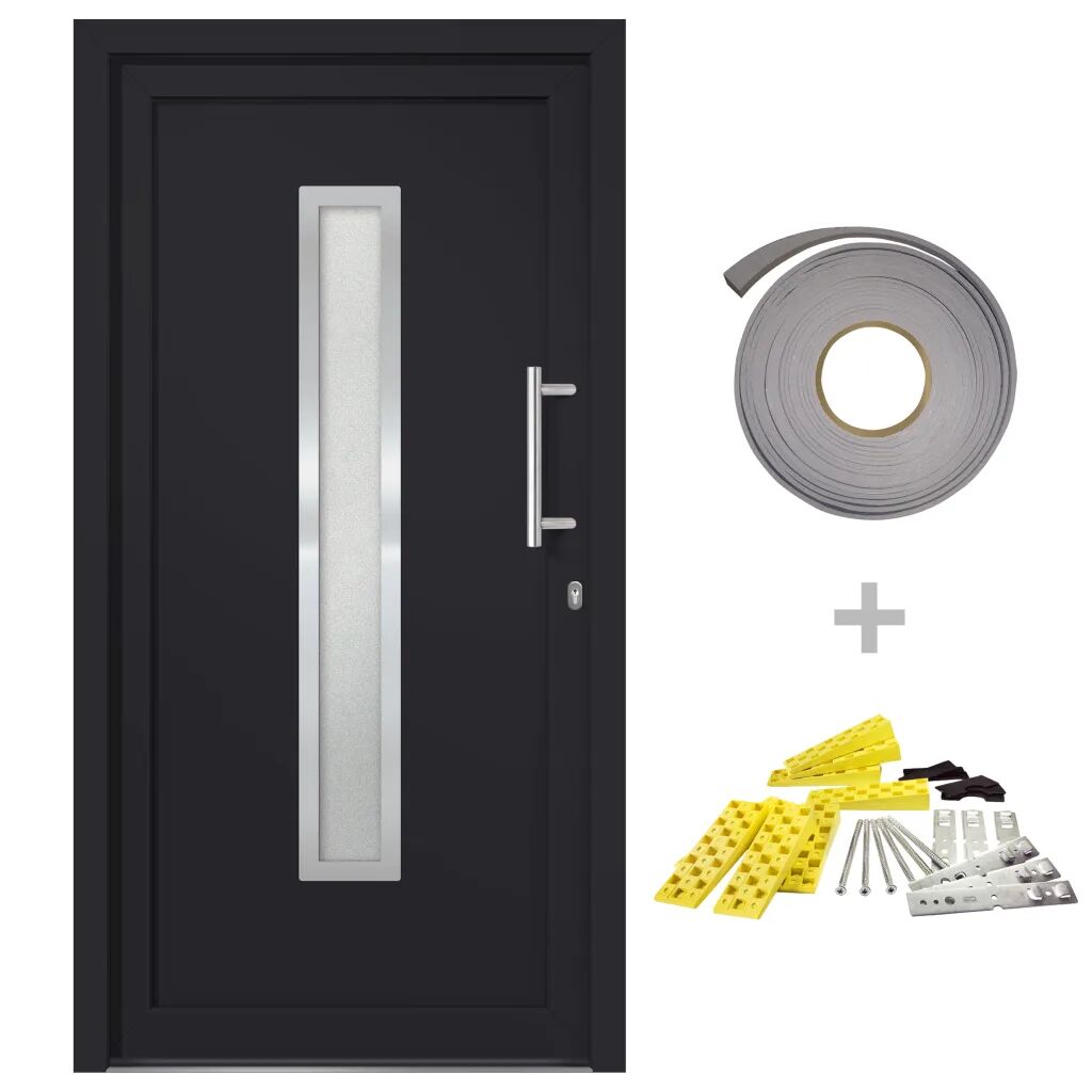 vidaXL Porte d'entrée Anthracite 108x208 cm