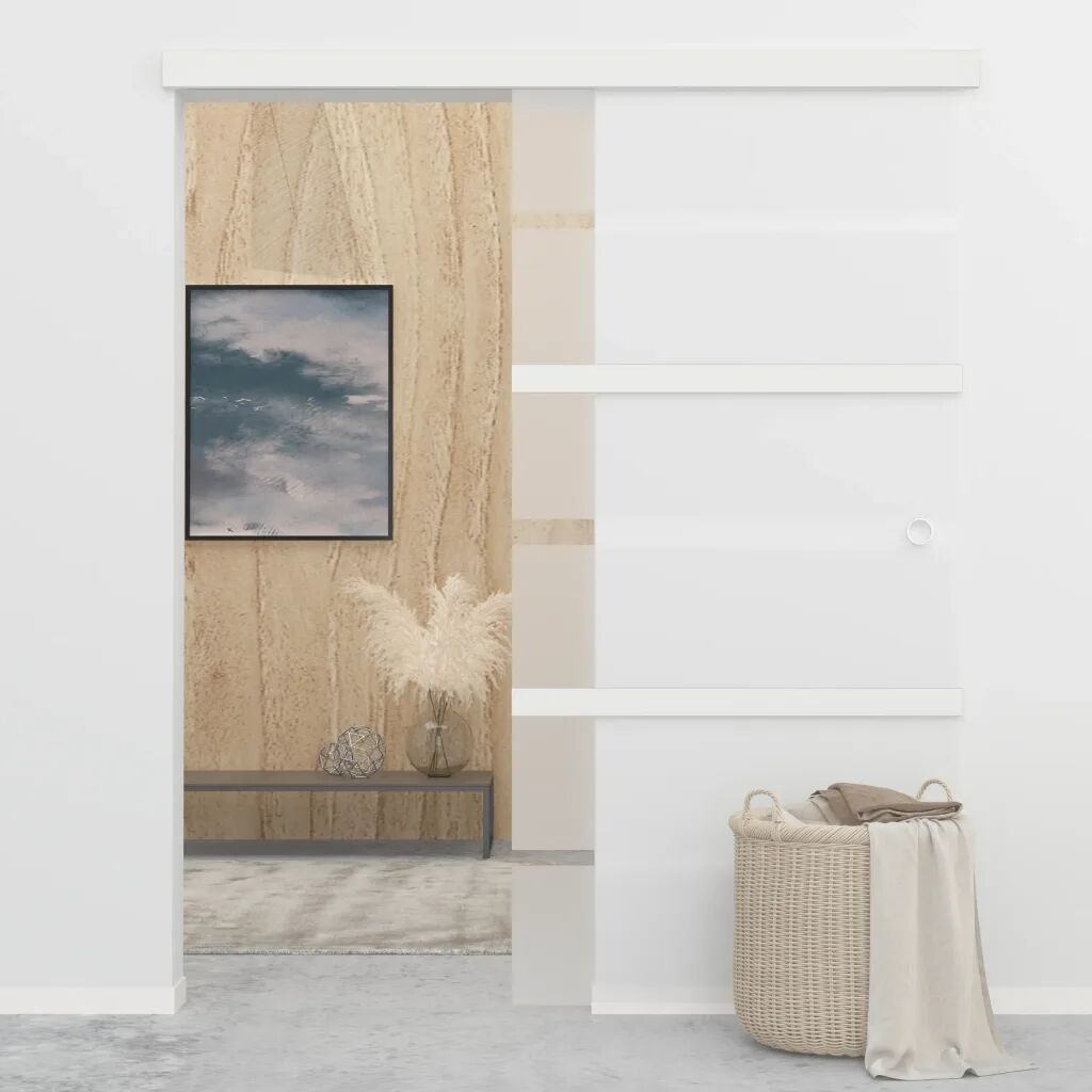 vidaXL Porte coulissante Verre ESG et aluminium 102,5x205 cm Argenté