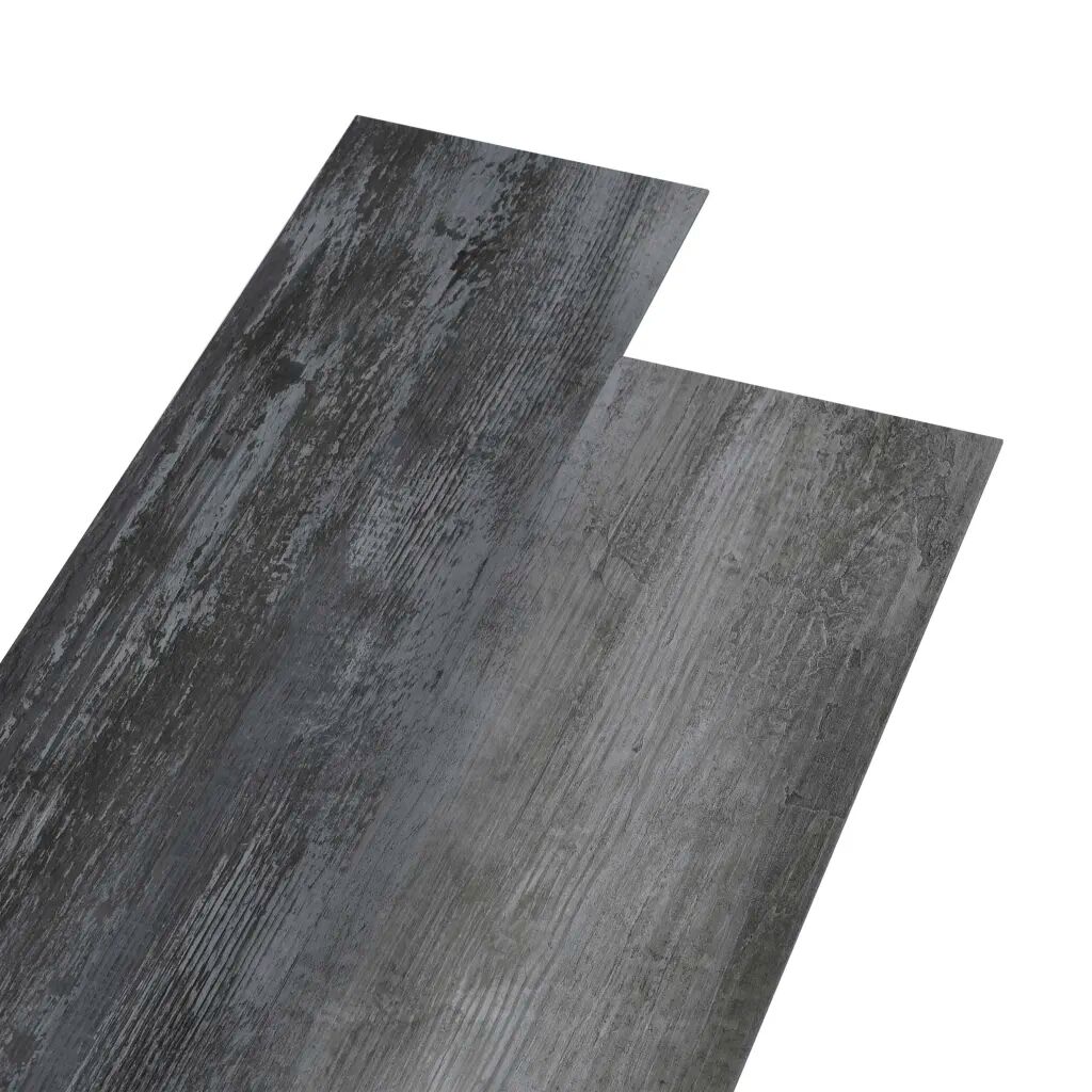 vidaXL Planches de plancher PVC 5,26 m² 2 mm Gris brillant