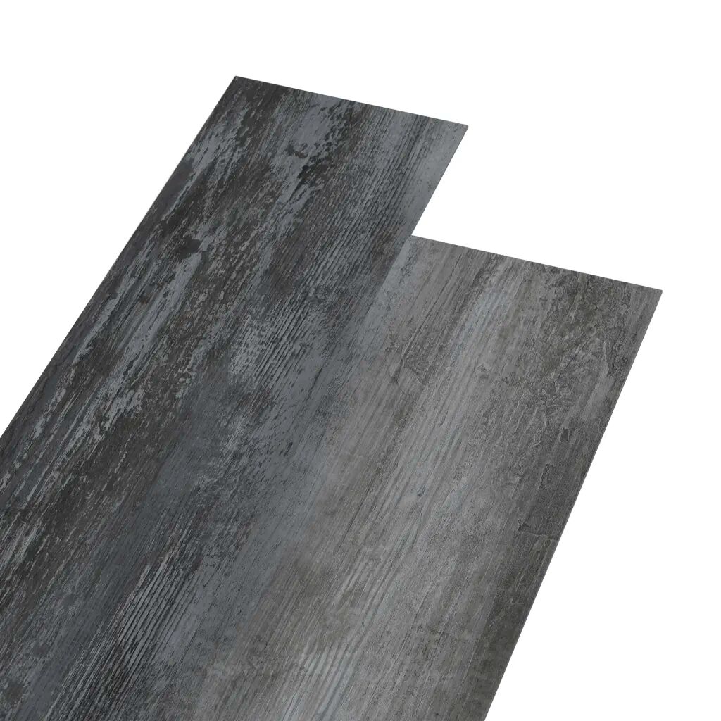 vidaXL Planches de plancher PVC 4,46 m² 3 mm Autoadhésif Gris brillant