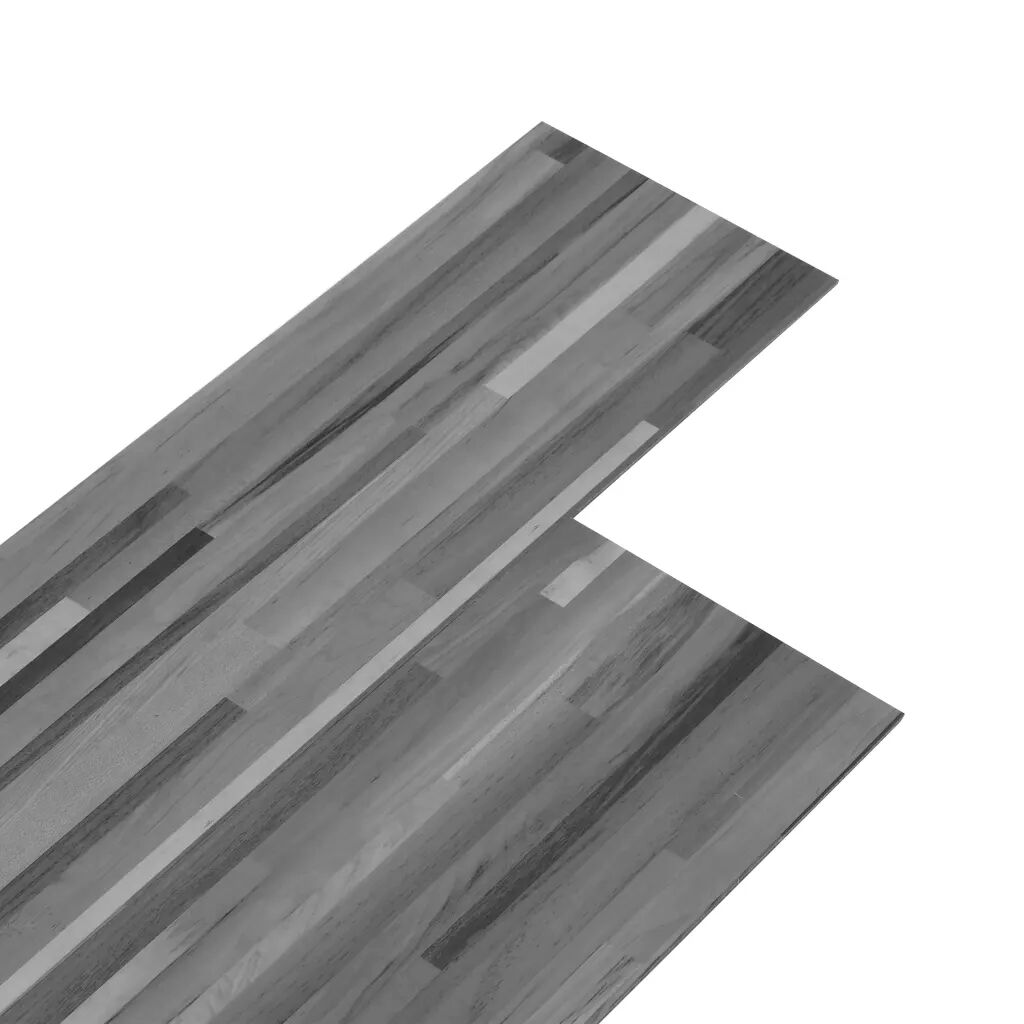 vidaXL Planches de plancher PVC 4,46 m² 3 mm Gris rayé