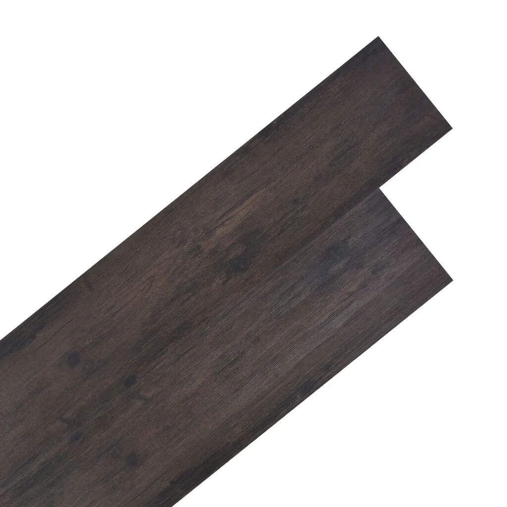 vidaXL Planches de plancher PVC 4,46 m² 3 mm Marron foncé