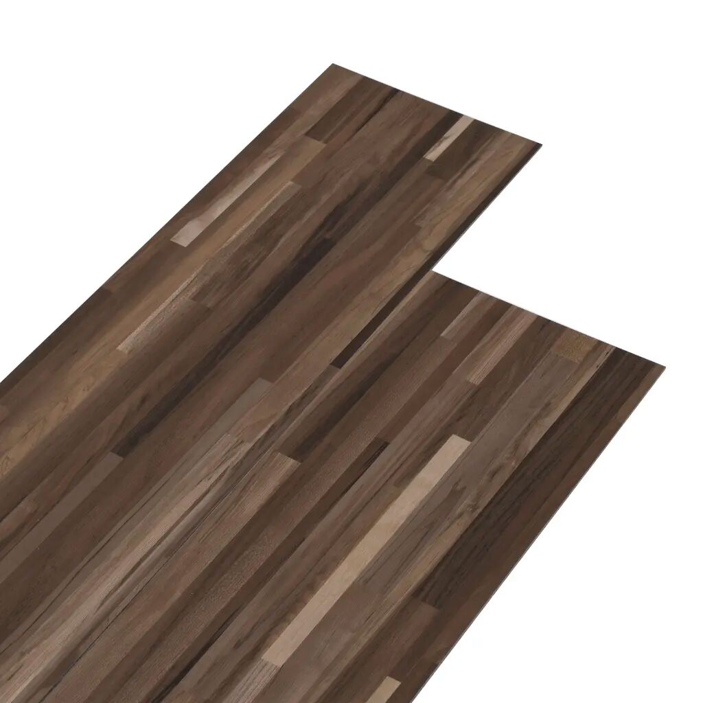 vidaXL Planches de plancher PVC 5,26 m² 2 mm Marron rayé