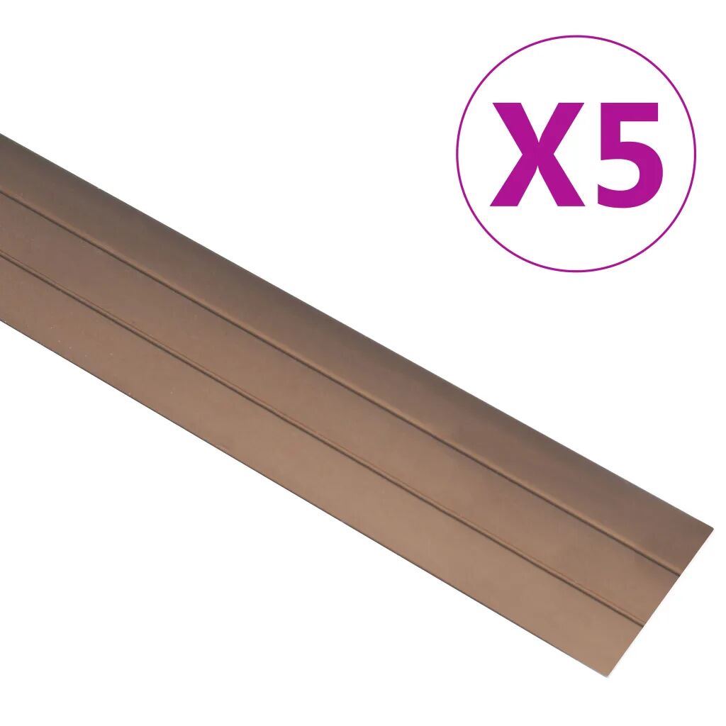 vidaXL Profils de sol 5 pcs Aluminium 90 cm Marron