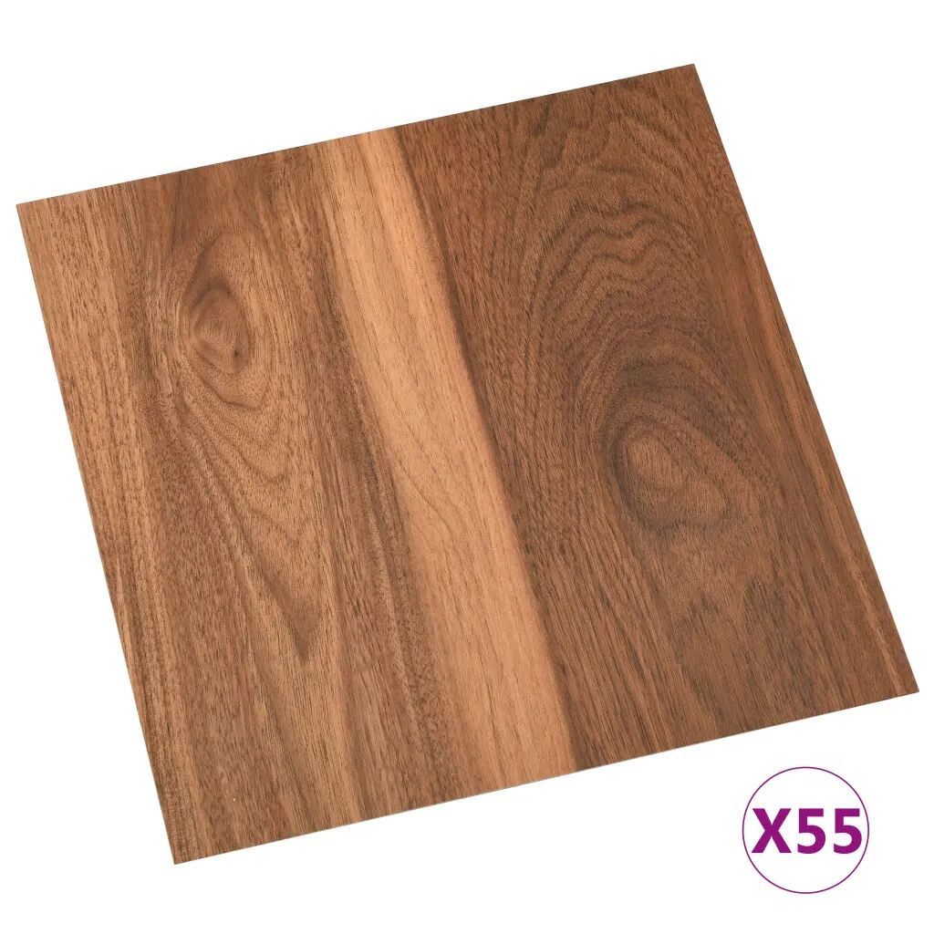 vidaXL Planches de plancher autoadhésives 55 pcs PVC 5,11 m² Marron