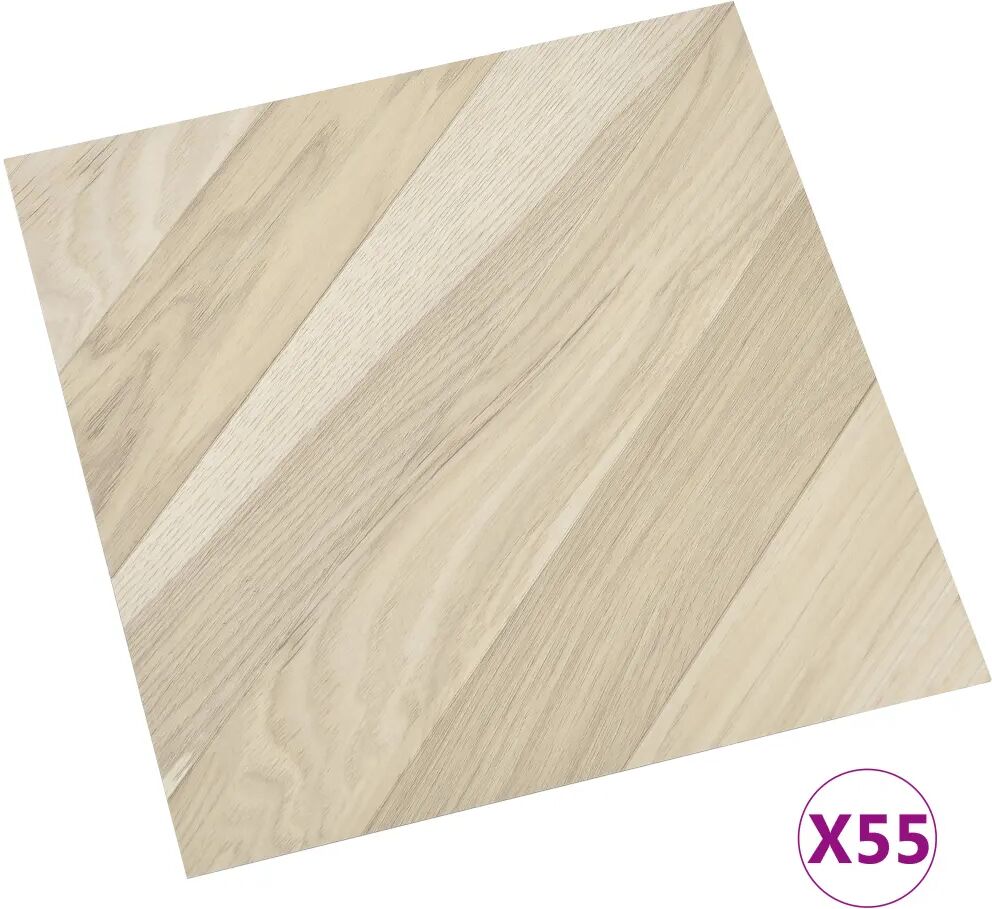 vidaXL Planches de plancher autoadhésives 55 pcs PVC 5,11m² Beige rayé