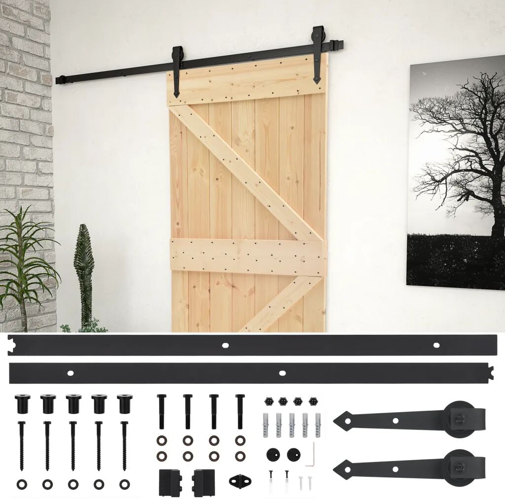 vidaXL Porte coulissante avec kit de quincaillerie 90x210cm Pin massif